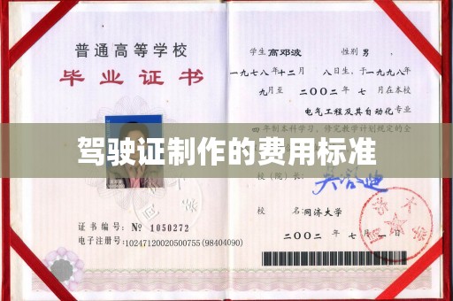 杂多驾驶证制作的费用标准