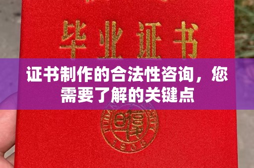 杂多证书制作的合法性咨询，您需要了解的关键点