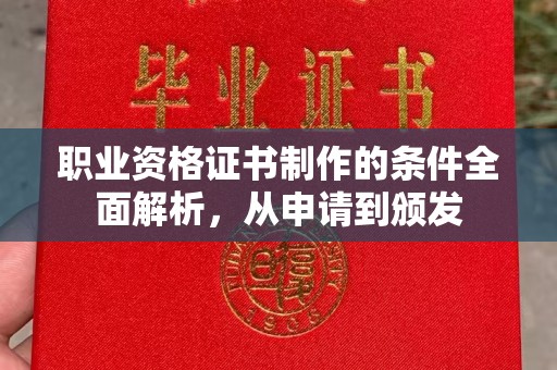 杂多职业资格证书制作的条件全面解析，从申请到颁发