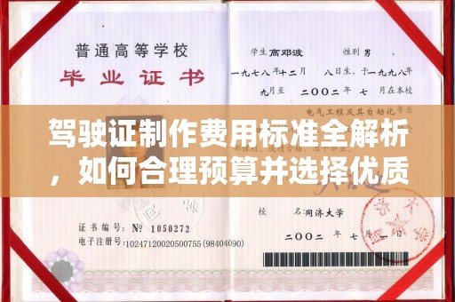 杂多驾驶证制作费用标准全解析，如何合理预算并选择优质服务？